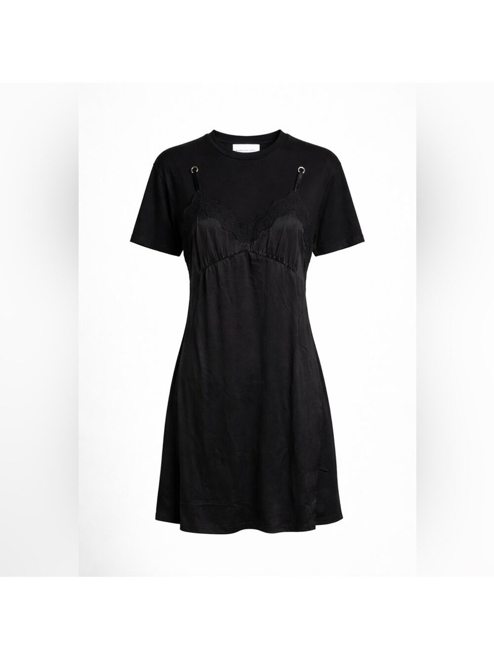 The Kooples x Sport Black Lace Slip Dress Layered Tee Combo Grunge